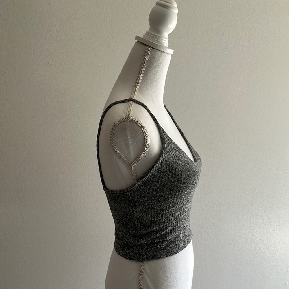 Gray Ribbed Women's Top - Picture 4 of 5